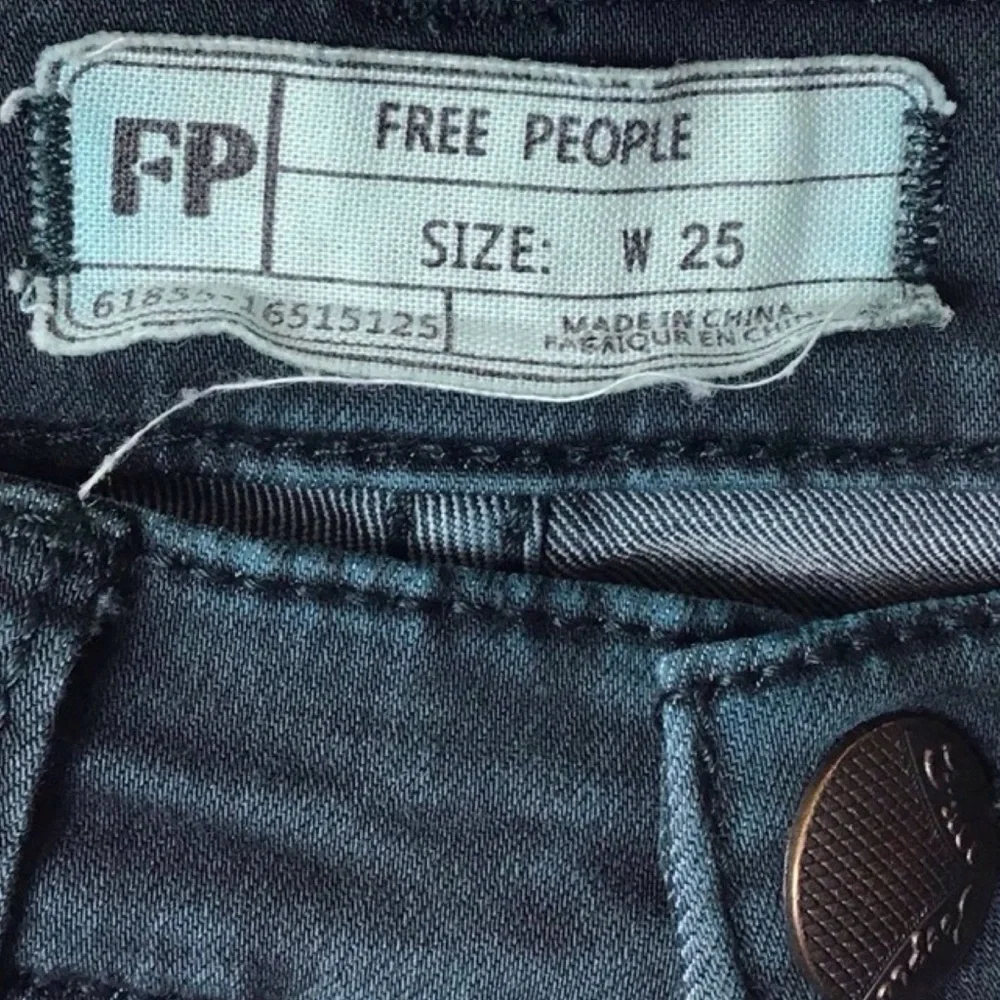 Free People Dark Green Straight Jeans (Size: 25W)